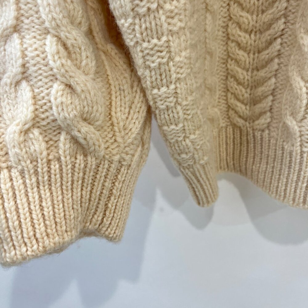 LL. Bean Men vintage Aran chunky knit sweater , cream, Size XL - Picture 6 of 6